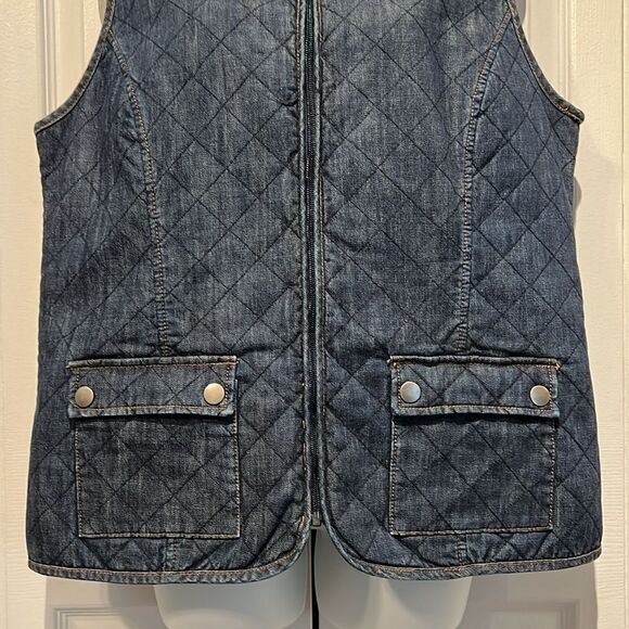 Denver‎ Hayes Blue Denim Quilted Zip Up Vest Size L - Picture 3 of 10